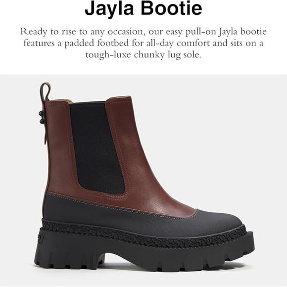 Coach Women's Ankle Boots in Burgundy and Black - Picture 12 of 13